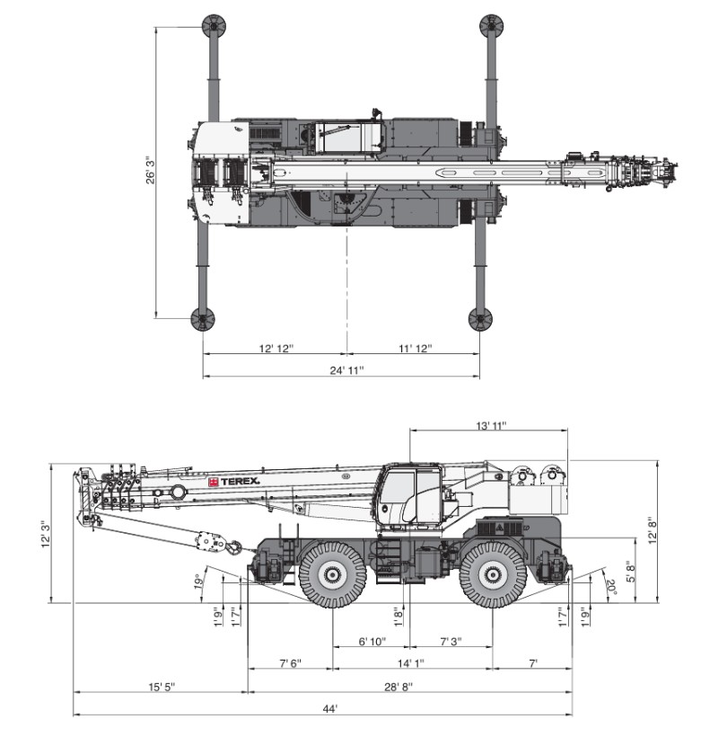 Terex TRT 80US Rough Terrain Crane
